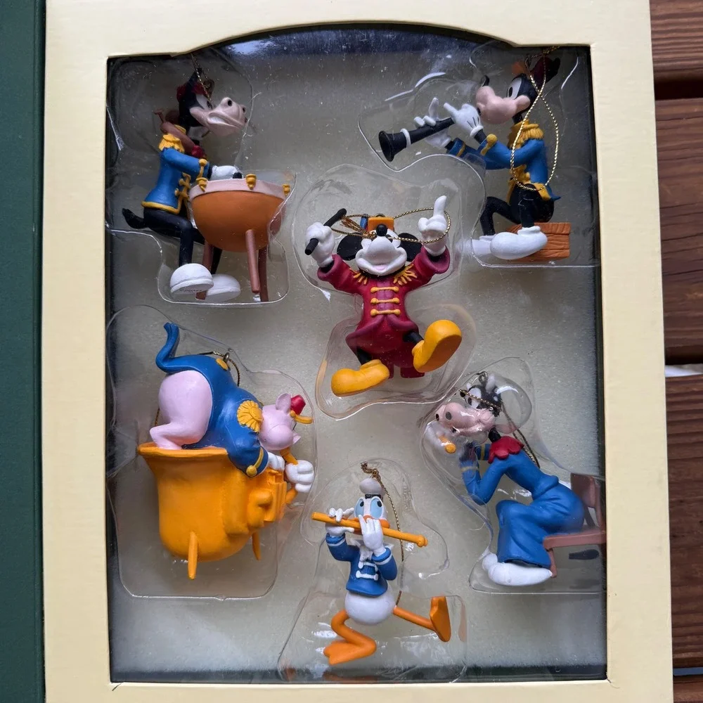 Vintage Disney Band Leader Christmas Ornaments Set of 6 Mickey Donald Goofy